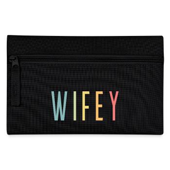 Retro Wifey Matching Couple Wedding Party Mariage - Trousse - noir - Devant