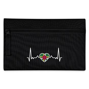 Dominica Heartbeat Dominican Flag - Pencil Case - black - Front