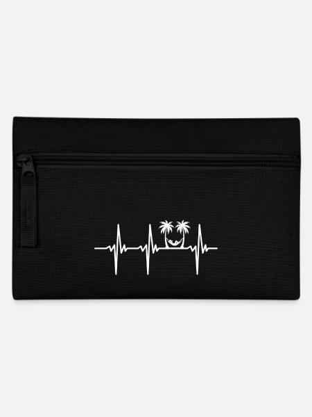 Herzschlag für Palmen und Tropen Urlaub - Federtasche - Schwarz