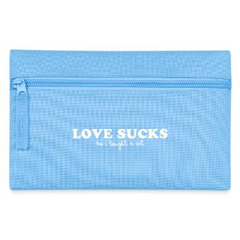LOVE SUCKS - SO I BOUGHT A CAT - Pencil Case - light blue - Front