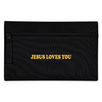 Jesus loves you - Pencil Case - black - Front
