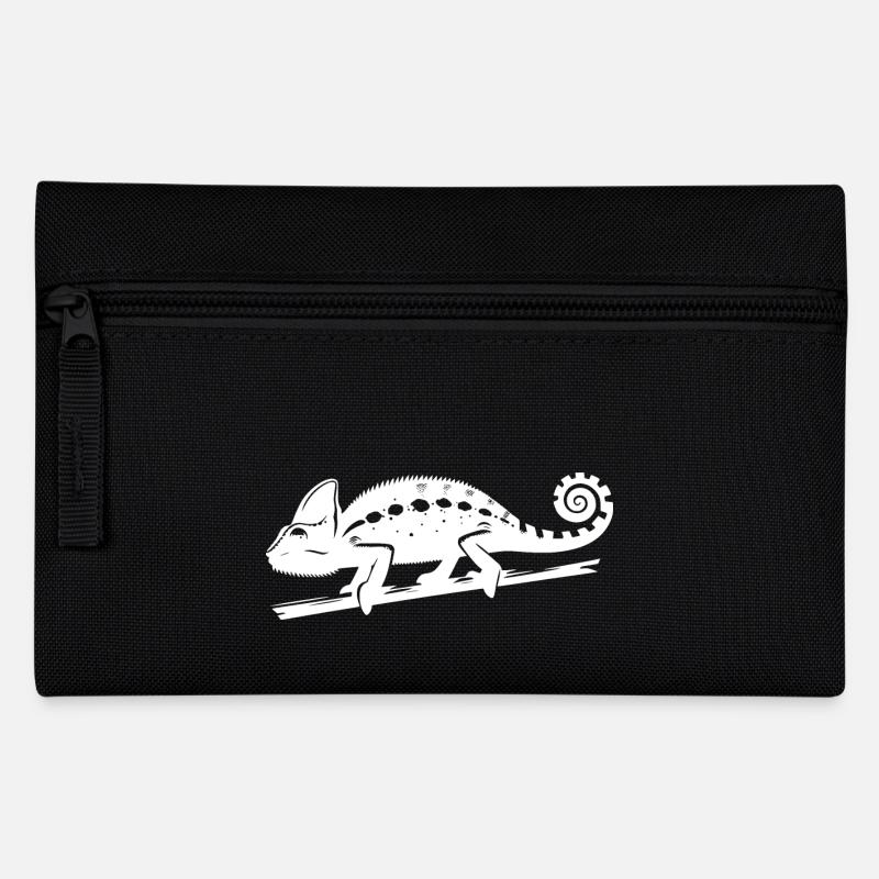Un caméléon tacheté marche sur une branche - Trousse - noir