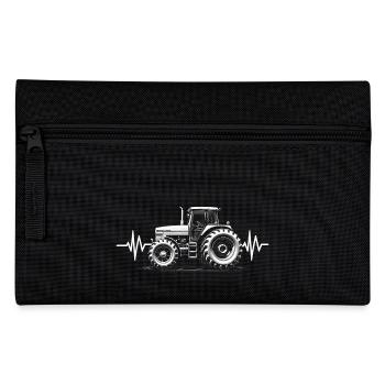 Landwirt - Traktor & Herzschlag - Federtasche - Schwarz - Vorne