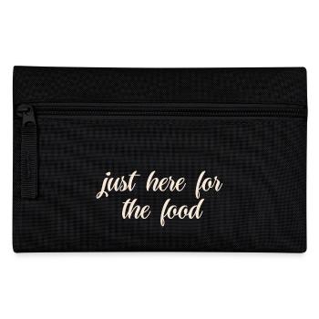 Foodlover gestickter Spruch - Federtasche - Schwarz - Vorne