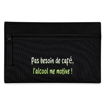 papa humour blague raisin fermenté drôle - Trousse - noir - Devant