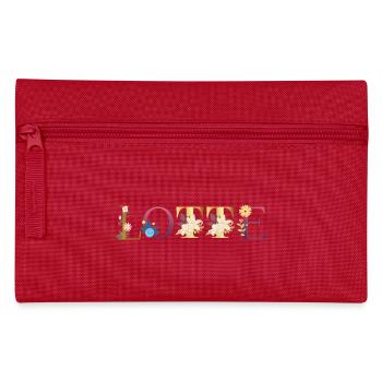 Le nom LOTTE est orné de fleurs - Trousse - rouge - Devant