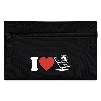 J’aime le photovoltaïque - Cœur - Énergie renouvelable - Trousse - noir - Devant
