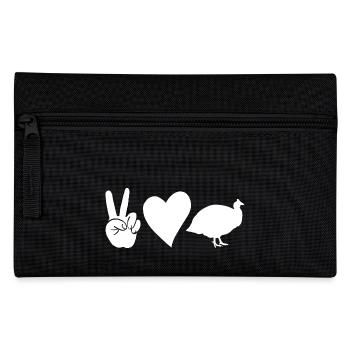 Hühner Hahn Perlhuhn - Federtasche - Schwarz - Vorne