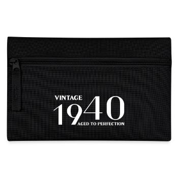 Jahrgang 1940er Jahre bis zur Perfektion gealtert - Federtasche - Schwarz - Vorne