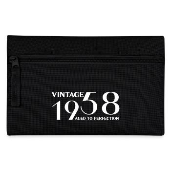 Jahrgang 1958 bis zur Perfektion gealtert - Federtasche - Schwarz - Vorne