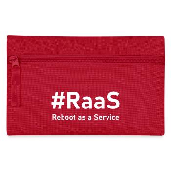 RaaS – Reboot as a Service | Lustiger IT-Spruch - Federtasche - Rot - Vorne