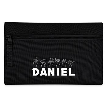 Gebärdensprache Daniel - Federtasche - Schwarz - Vorne