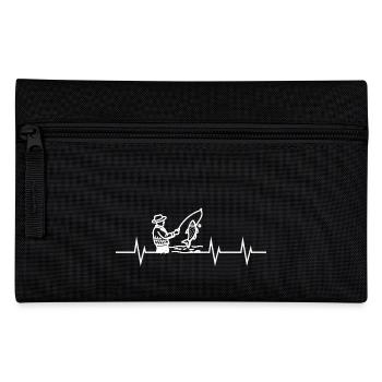 Herzschlag eines Anglers - Federtasche - Schwarz - Vorne