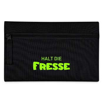 Halt die Fresse - Cooler Spruch - Schweigen - Federtasche - Schwarz - Vorne