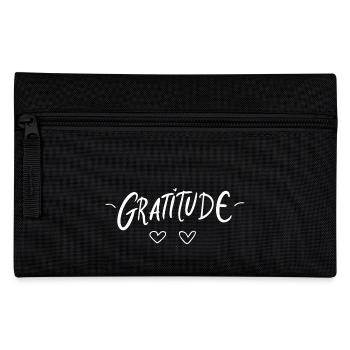Gratitude – Dankbarkeit Schriftzug Design. - Federtasche - Schwarz - Vorne