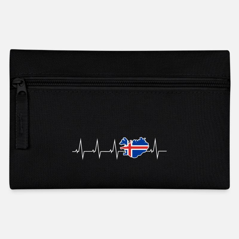 Ich liebe Island - Herzschlag - Federtasche - Schwarz