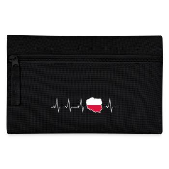 I love Poland - heartbeat - Pencil Case - black - Front
