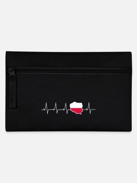 Ich liebe Polen - Herzschlag - Federtasche - Schwarz