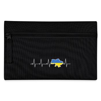 I love Ukraine - heartbeat - Pencil Case - black - Front