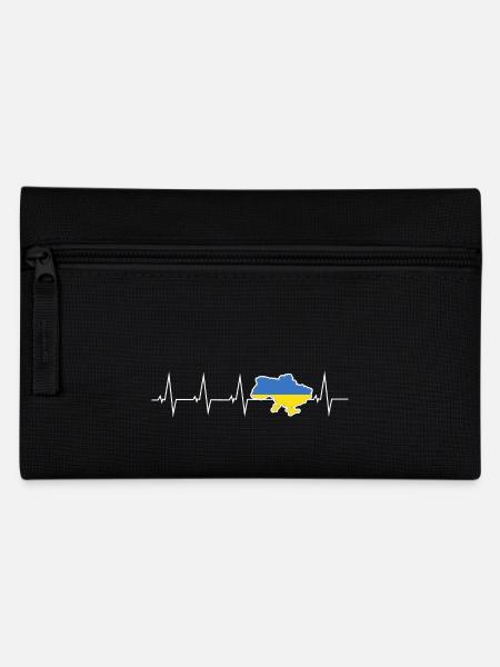 Ich liebe Ukraine - Herzschlag - Federtasche - Schwarz