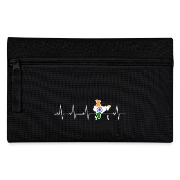 J’aime l’Inde - battement de coeur - Trousse - noir - Devant