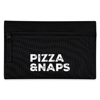 Pizza et Naps drôle cadeau humoristique de Noël - Trousse - noir - Devant