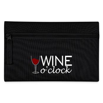 Wine o clock wine wine glass gift gift idea - Pencil Case - black - Front