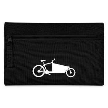 Cargo bike silhouette white - Pencil Case - black - Front