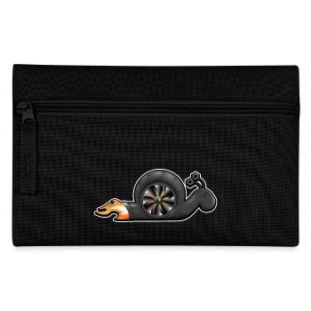 Snail with turbo engine and fire - Pencil Case - black - Front