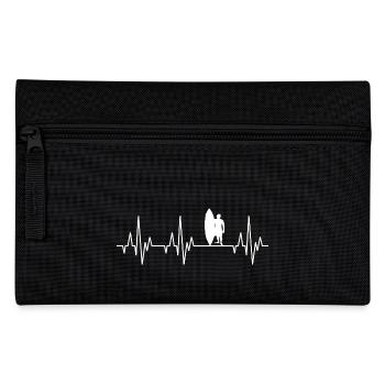 Heartbeat Surfing Surfers surfboard surfing - Pencil Case - black - Front