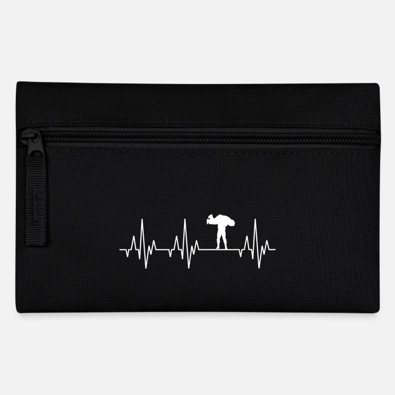 Herzschlag EKG Catcher Ringer Wrestler Wrestling - Federtasche - Schwarz