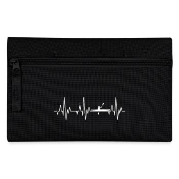 Herzschlag EKG Kanusport Kanu Rudern Boot - Federtasche - Schwarz - Vorne