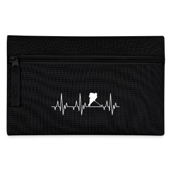 Herzschlag EKG Eishockey Spieler Hockey Puck - Federtasche - Schwarz - Vorne