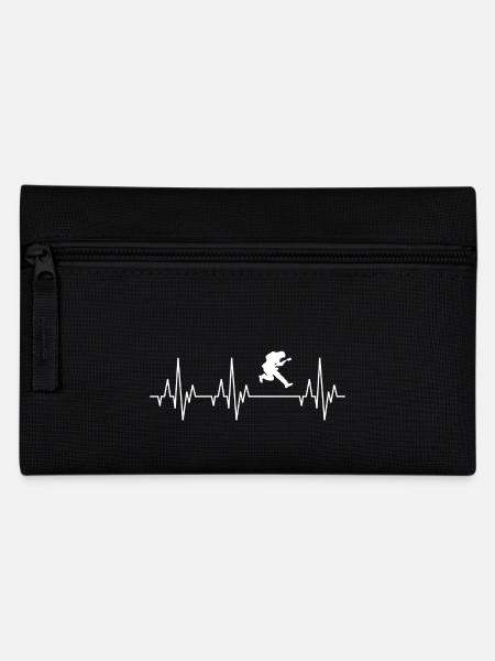 Herzschlag EKG Egitarre Gitarrist Rock Musiker - Federtasche - Schwarz