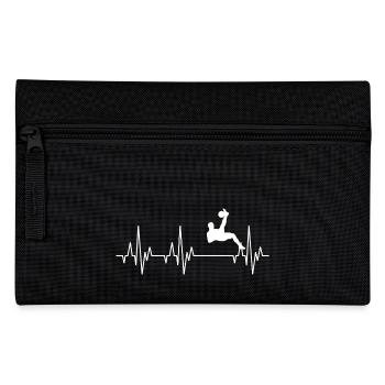 Heartbeat ECG Soccer Player Soccer - Pencil Case - black - Front