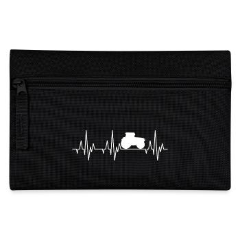 Herzschlag EKG Traktor Trecker Ackerschlepper - Federtasche - Schwarz - Vorne