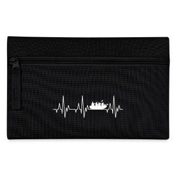 Heartbeat ECG rafting whitewater water sports - Pencil Case - black - Front