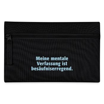 mentale Verfassung Stimmung Gemütszustand Alkohol - Federtasche - Schwarz - Vorne