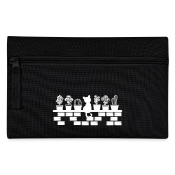 Cute Cat In The Garden, Funny Gardening Lover Gift - Pencil Case - black - Front