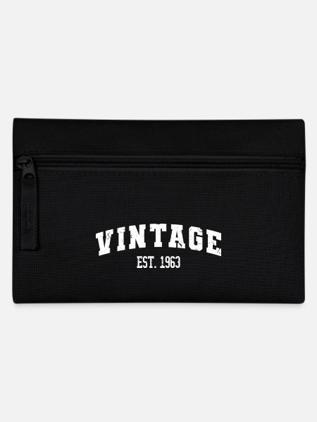 Vintage Est. 1963 60th Birthday Men Women 60 Years - Pencil Case - black