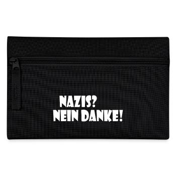 Nazis nein danke - Federtasche - Schwarz - Vorne