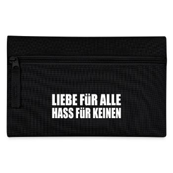 liebe für alle hass für keinen - Federtasche - Schwarz - Vorne