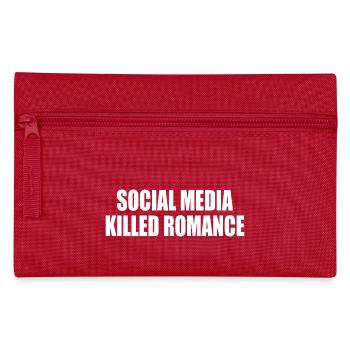 social media killed romance - Pencil Case - red - Front