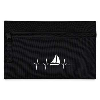 Mein Herz schlägt für BOOT FAHREN - Geschenk - Federtasche - Schwarz - Vorne