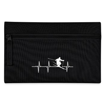 My heart beats for SKI - Gift - Pencil Case - black - Front