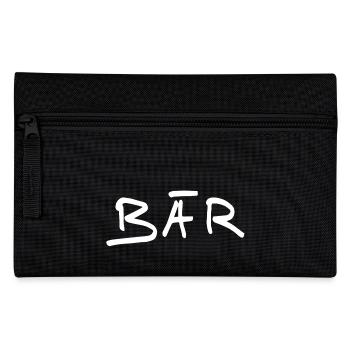 "Bär" Schriftzug weiß , schöne Geschenkidee - Federtasche - Schwarz - Vorne