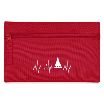 Heartbeat ECG sailing sailboat sailing ship - Pencil Case - red - Front