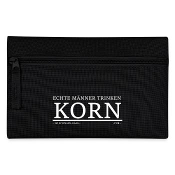 Echte Männer trinken Korn Alkohol - Federtasche - Schwarz - Vorne