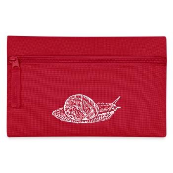 Snail, vineyard snail white - Pencil Case - red - Front