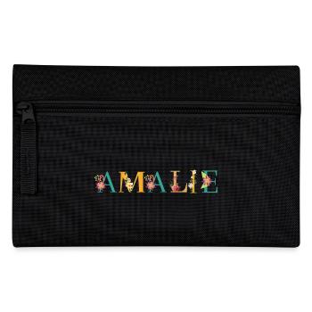 AMALIE name adorned with flowers - Pencil Case - black - Front